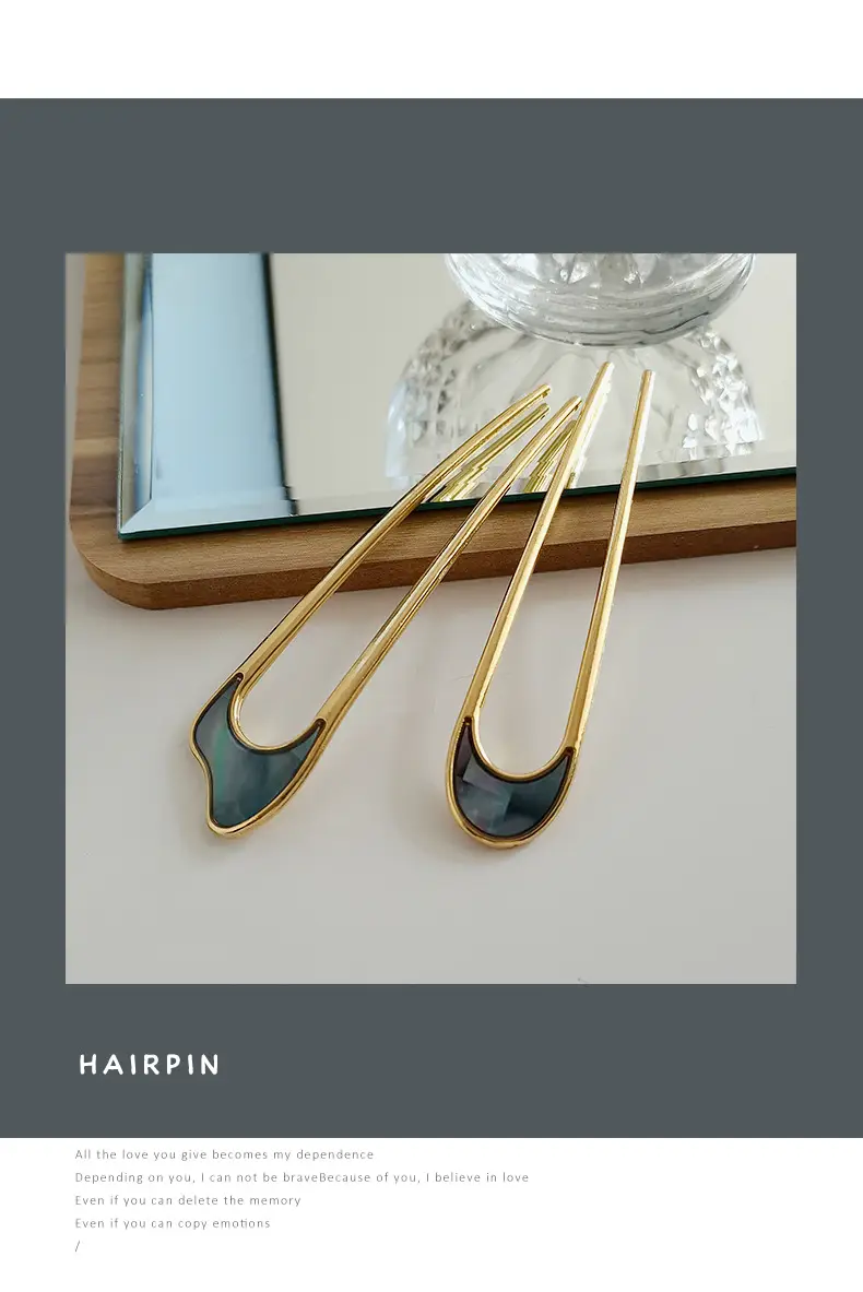 Gold U-Shaped Hairpin Plate for Women — feature 4