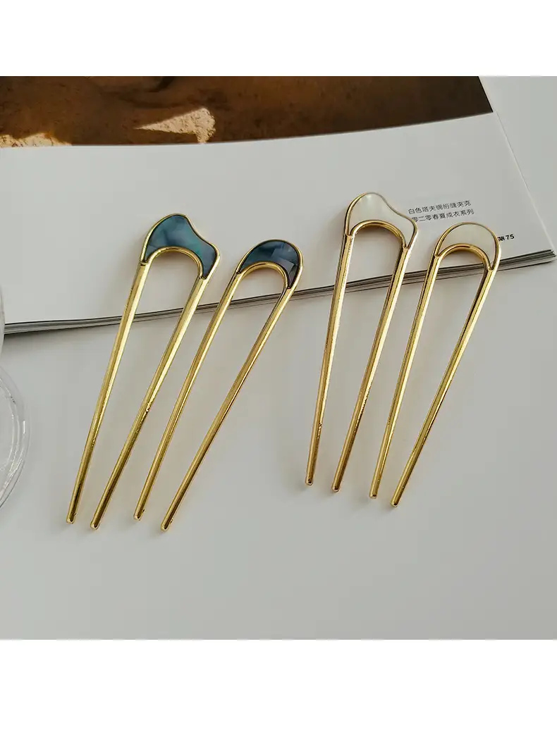 Gold U-Shaped Hairpin Plate for Women — feature 5
