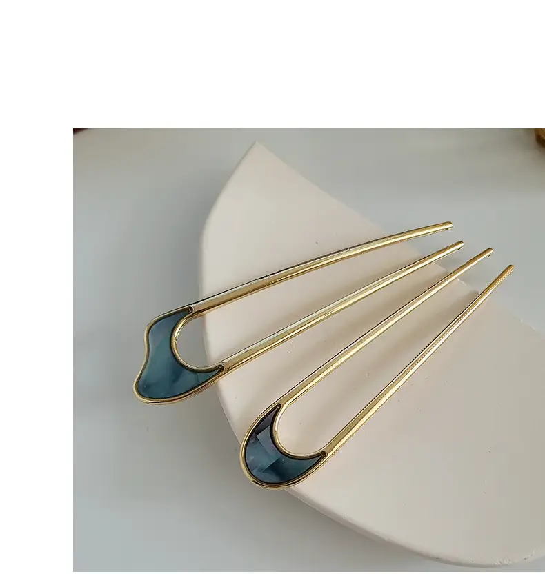 Gold U-Shaped Hairpin Plate for Women — feature 7