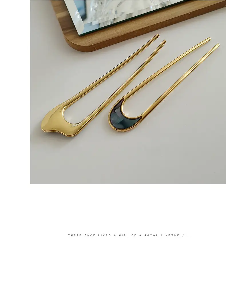 Gold U-Shaped Hairpin Plate for Women — feature 8