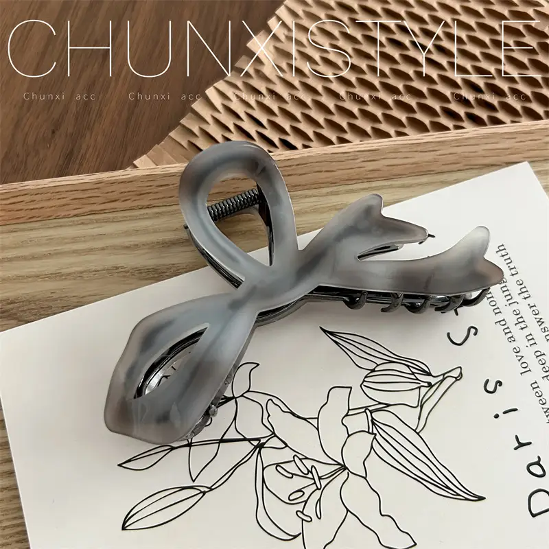 Women's Acetic Acid Hairpin Clip with Blue Shark Design - Image 14