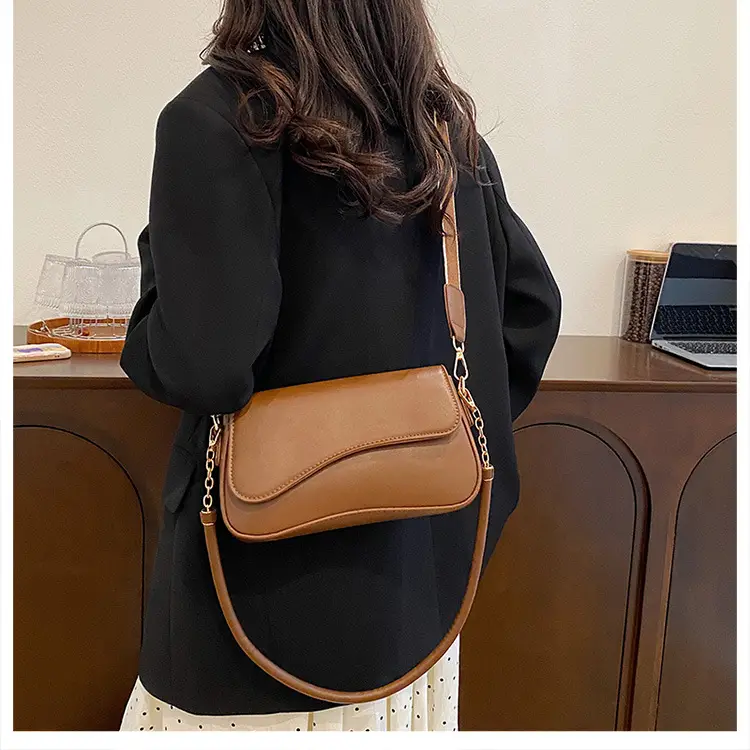 Elegant French Niche Brown Women's Crossbody Bag — feature 21