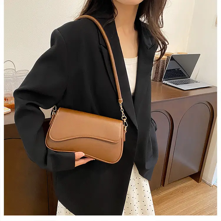 Elegant French Niche Brown Women's Crossbody Bag — feature 23
