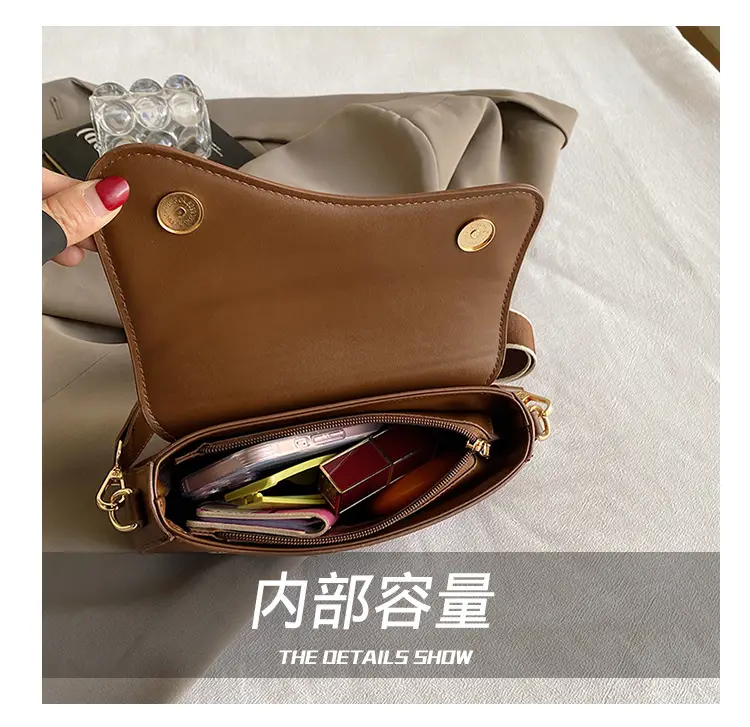 Elegant French Niche Brown Women's Crossbody Bag — feature 5