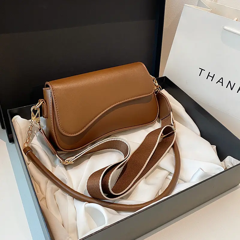 Elegant French Niche Brown Women's Crossbody Bag - Image 2