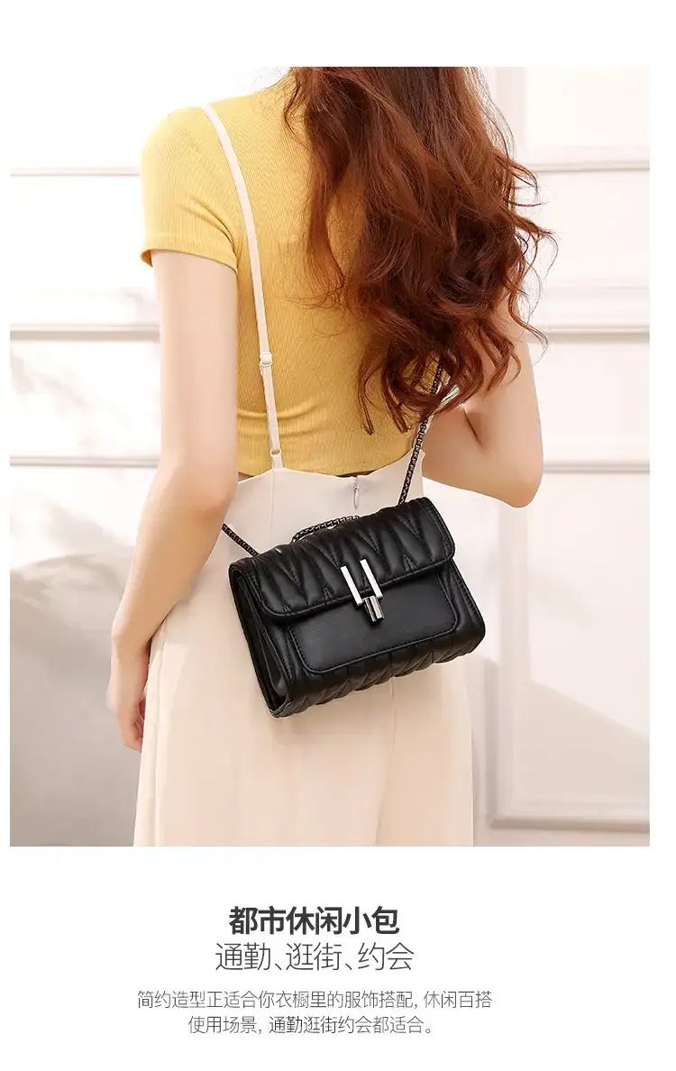 Black Chain Lock Crossbody Bag for Women — feature 10