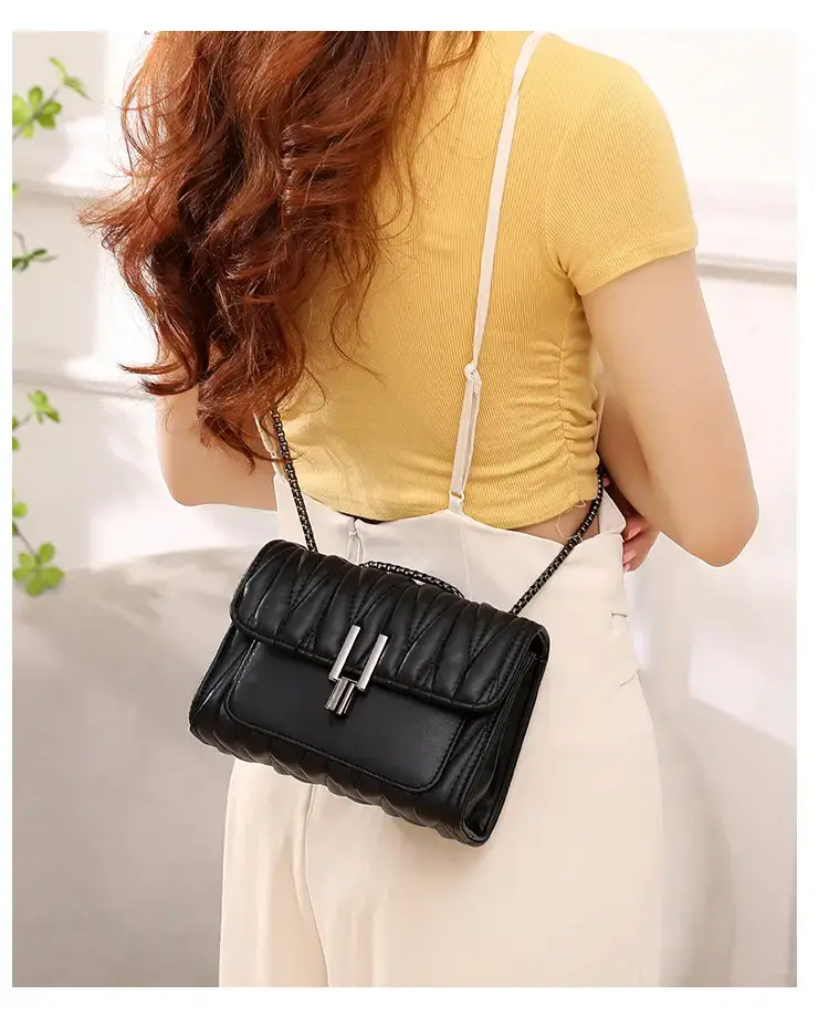 Black Chain Lock Crossbody Bag for Women — feature 11
