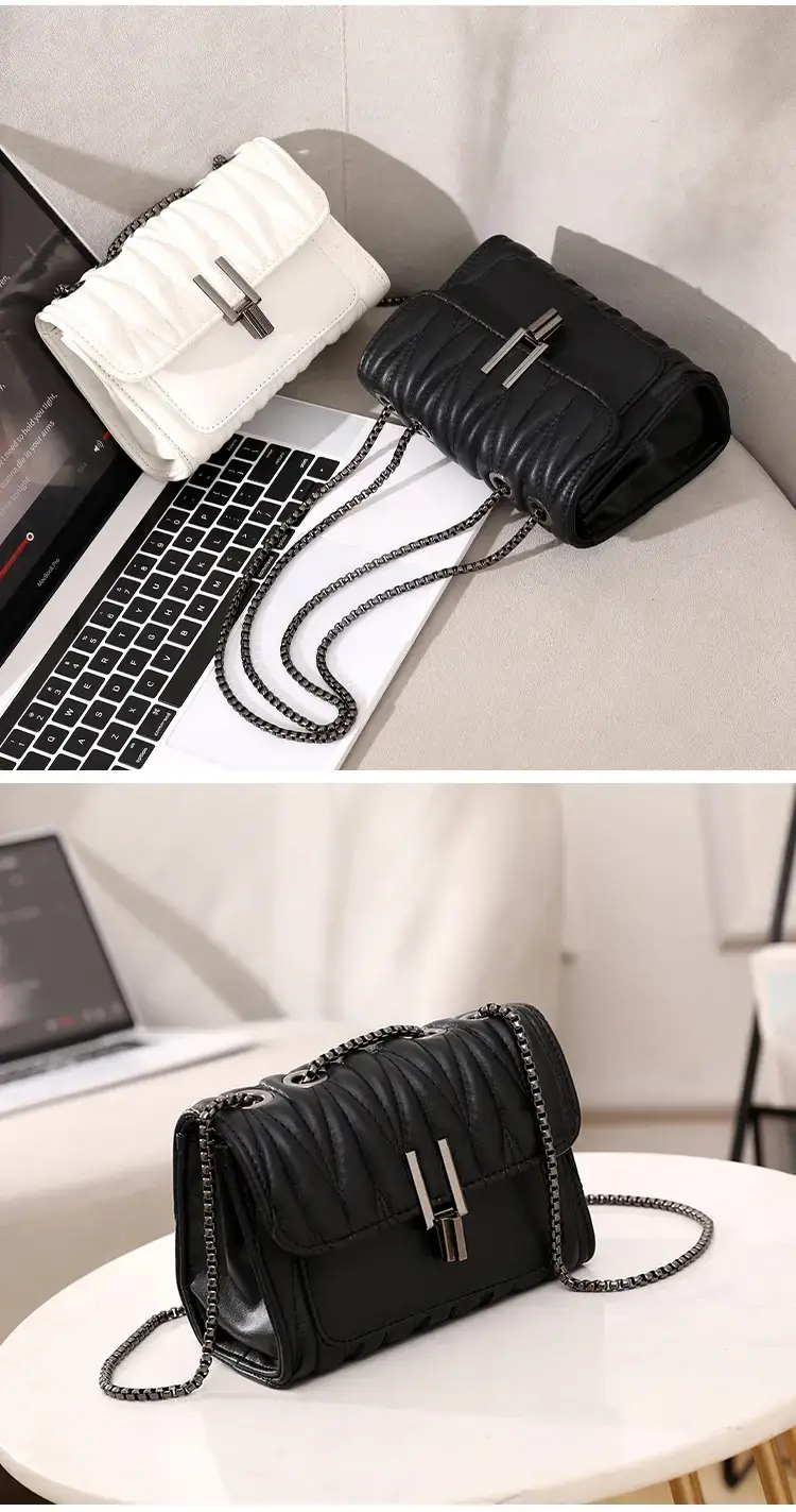 Black Chain Lock Crossbody Bag for Women — feature 17