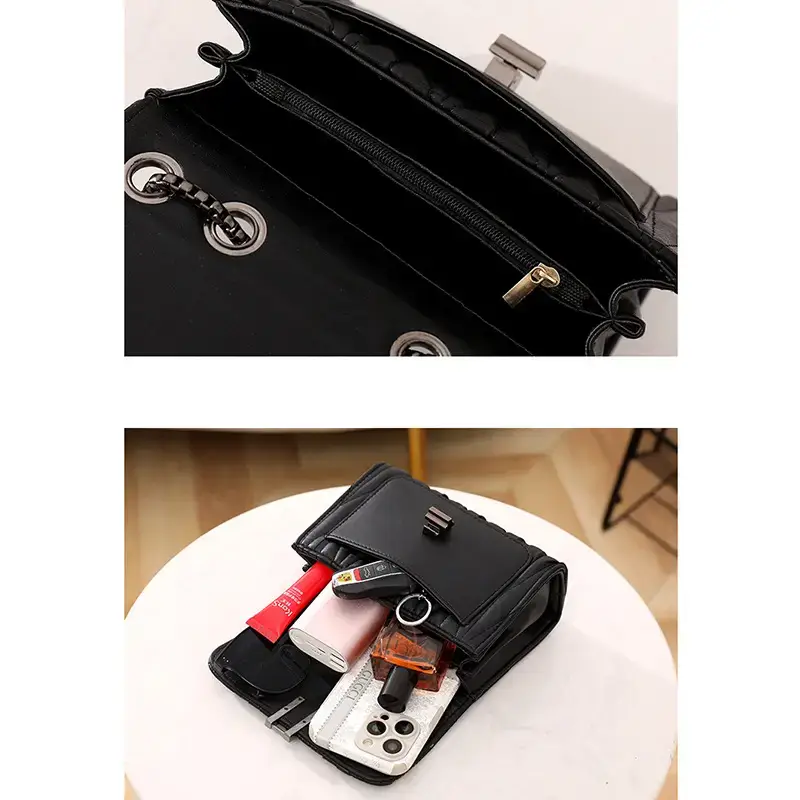 Black Chain Lock Crossbody Bag for Women — feature 21