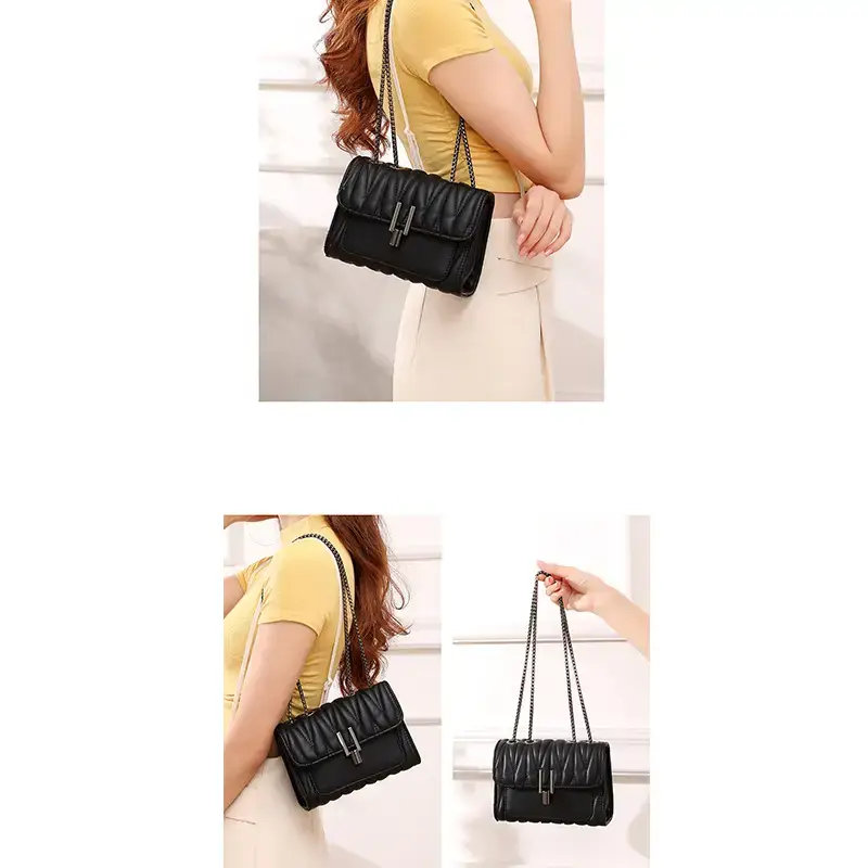 Black Chain Lock Crossbody Bag for Women — feature 22