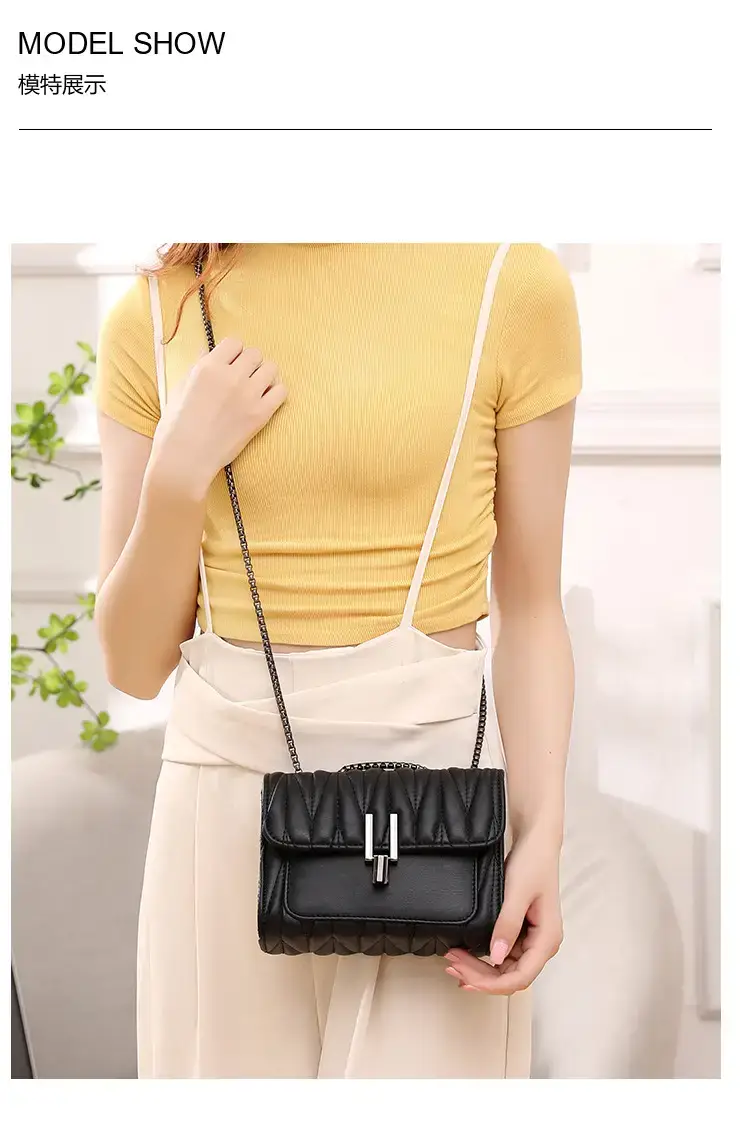 Black Chain Lock Crossbody Bag for Women — feature 8