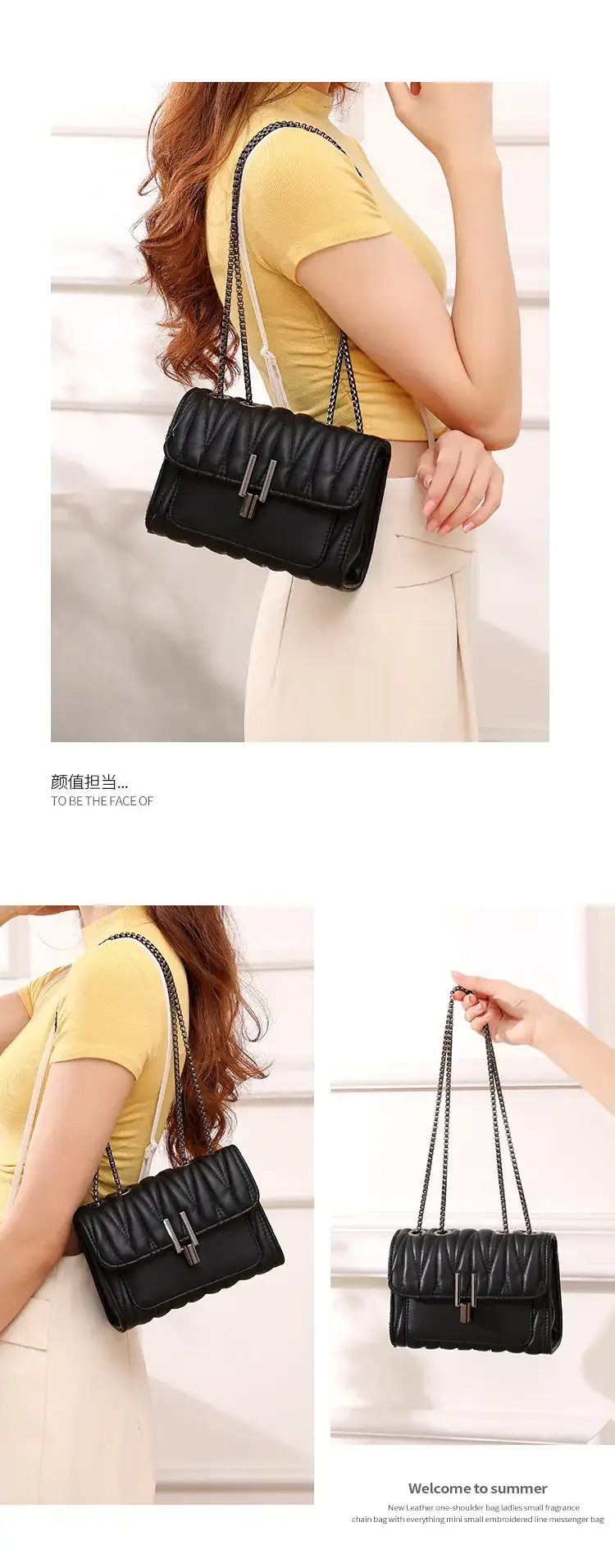 Black Chain Lock Crossbody Bag for Women — feature 9