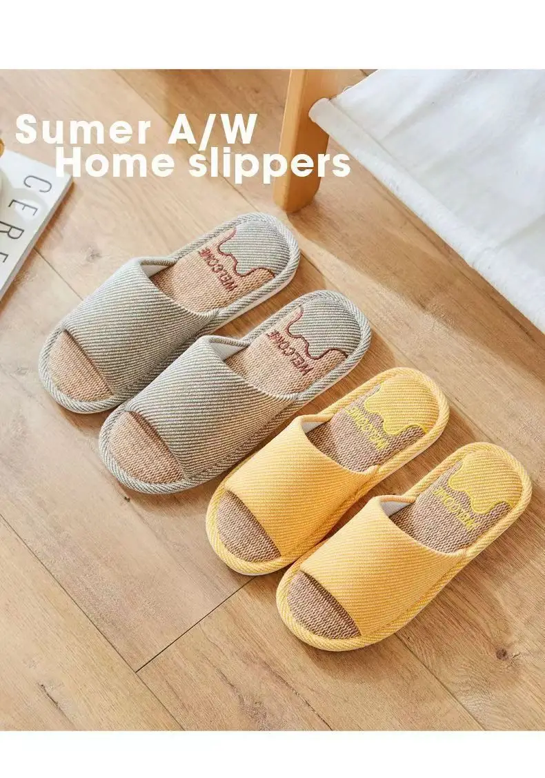 Summer Indoor Household Non-slip Soft Bottom Home Four Seasons Cotton and Linen Cloth Slippers for Men Spring and Autumn Linen Slippers for Women — feature 6