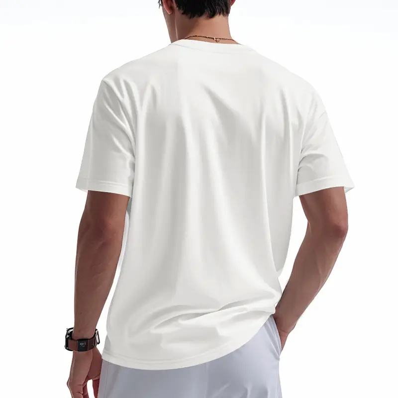 Men's White V-Neck Short Sleeve T-Shirt — feature 14