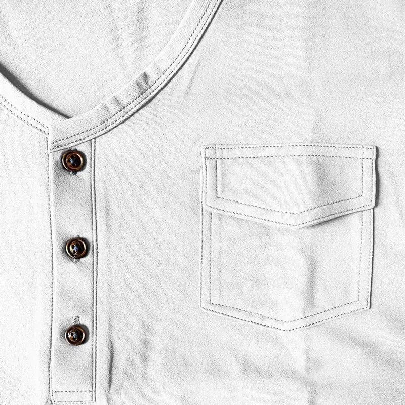 Men's White V-Neck Short Sleeve T-Shirt — feature 18