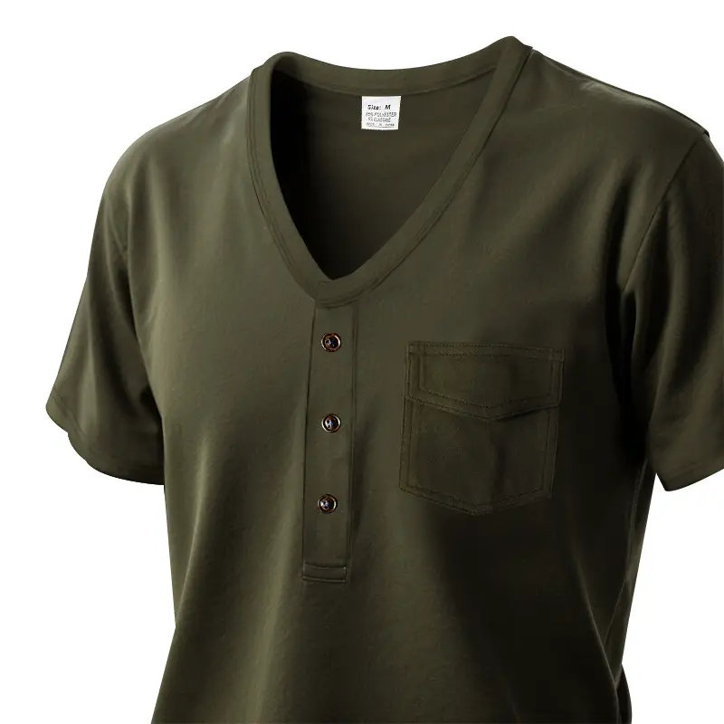Men's White V-Neck Short Sleeve T-Shirt — feature 32