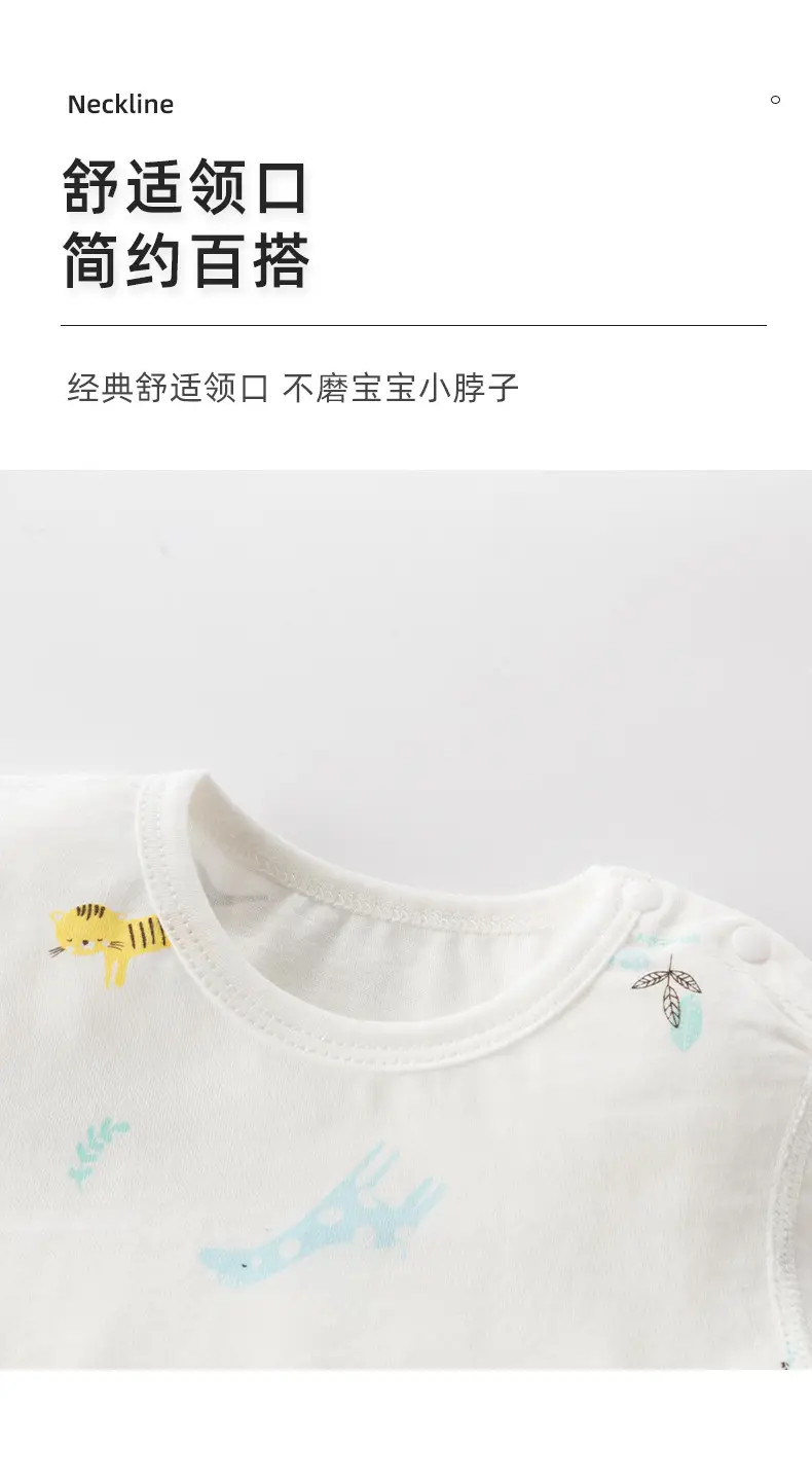 Children Cotton Two-Piece Shorts Suit White Blue Print Summer — feature 4