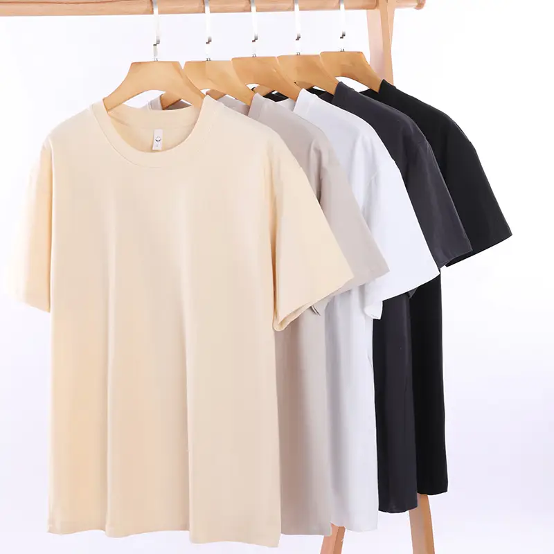 250G Heavy Cotton T-Shirt Large Black White Grey - Image 6