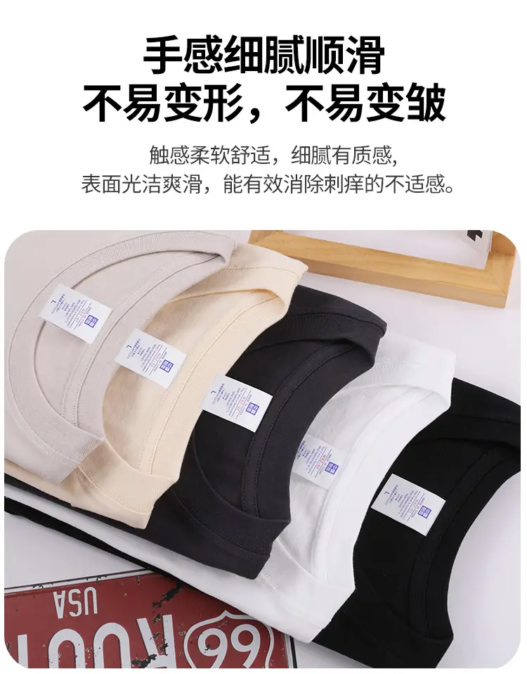 250G Heavy Cotton T-Shirt Large Black White Grey — feature 5