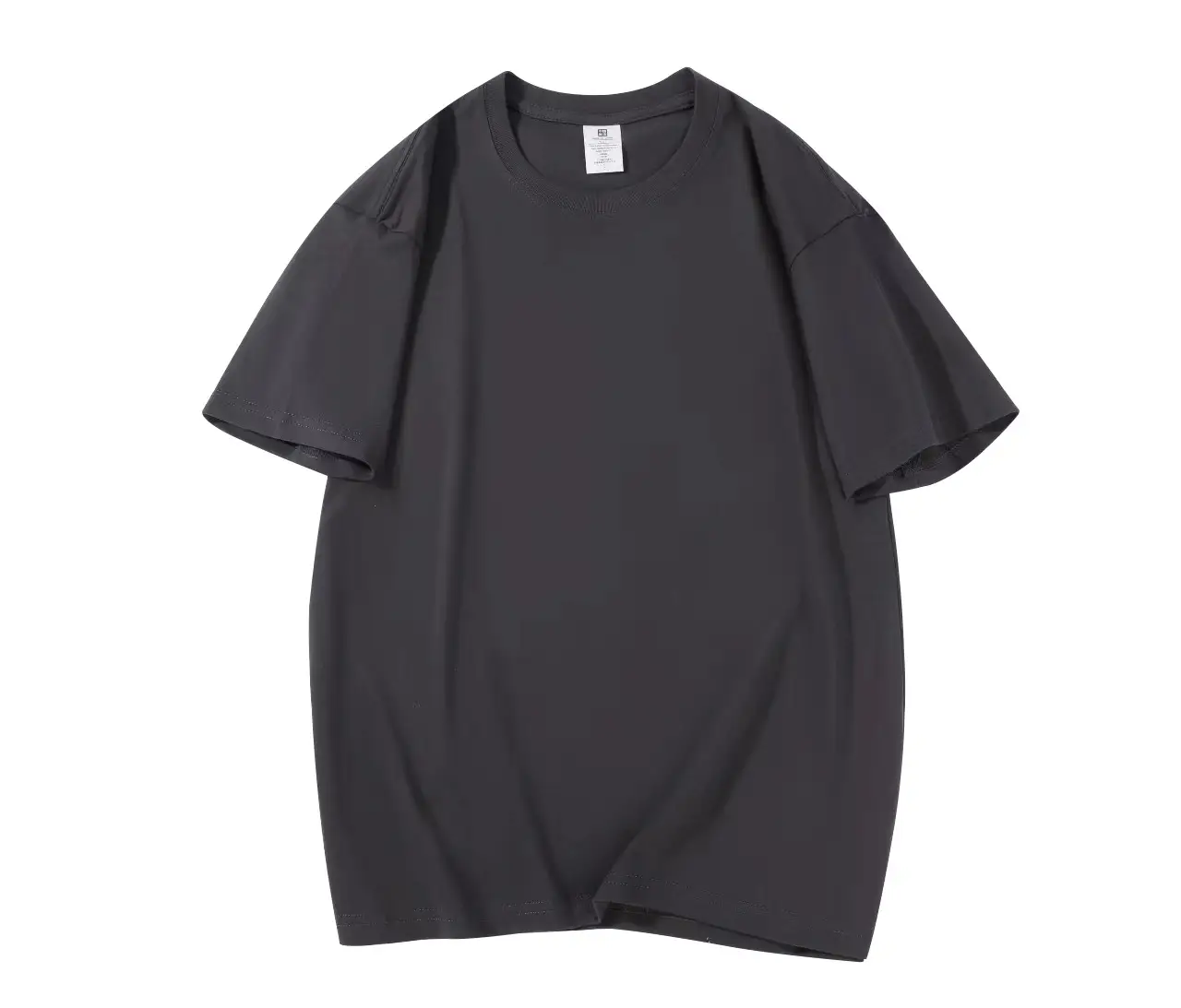 250G Heavy Cotton T-Shirt Large Black White Grey - Image 4