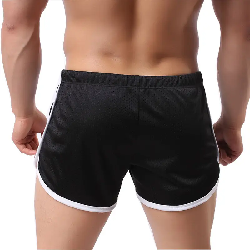 Men Red Drawstring Track Shorts Marathon Wear - Image 2