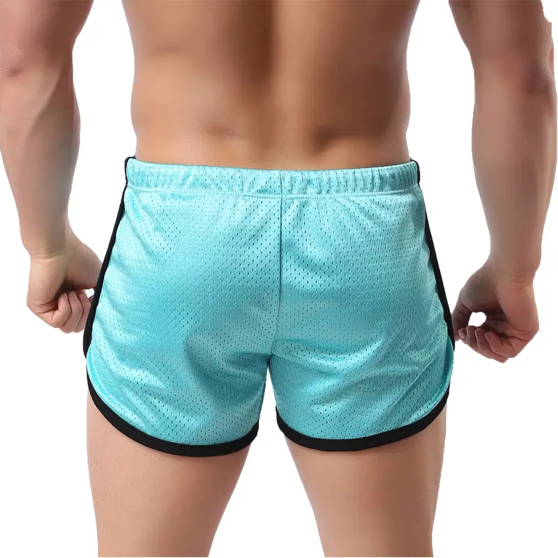 Men Red Drawstring Track Shorts Marathon Wear - Image 5
