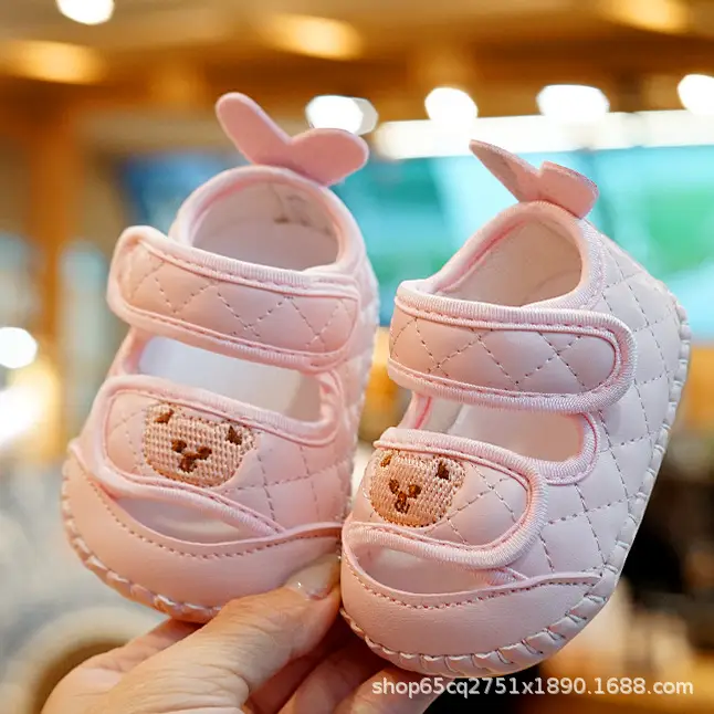 Baby Sandals White Soft Sole 0-1 Year Old