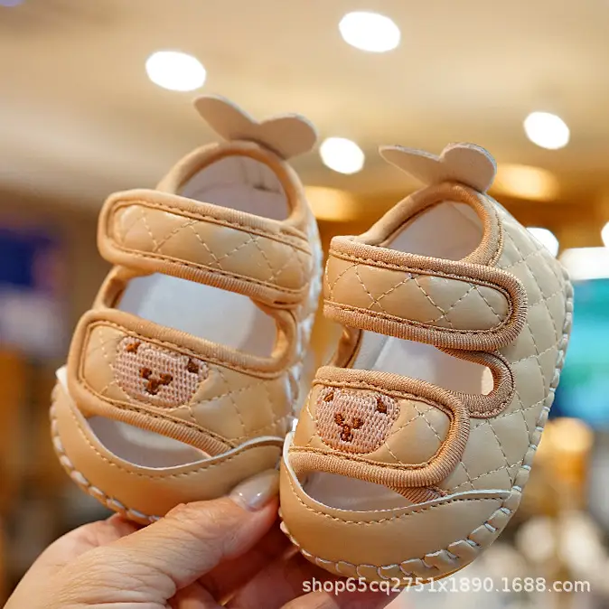 Baby Sandals White Soft Sole 0-1 Year Old
