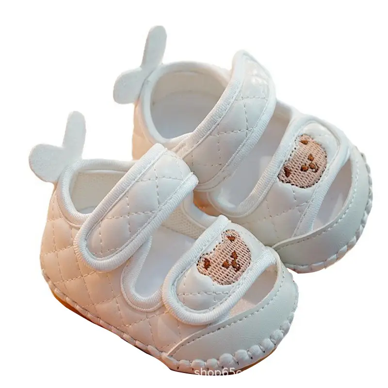 Baby Sandals White Soft Sole 0-1 Year Old
