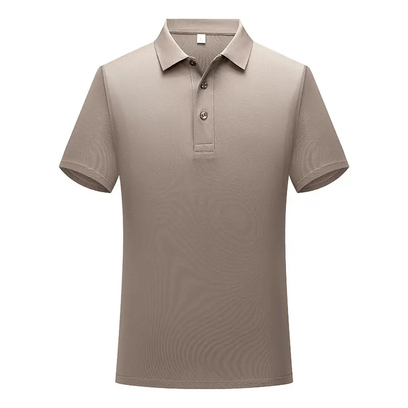Summer 190g Mulberry Silk Polo Shirt 3 Button Light Beige - Image 12