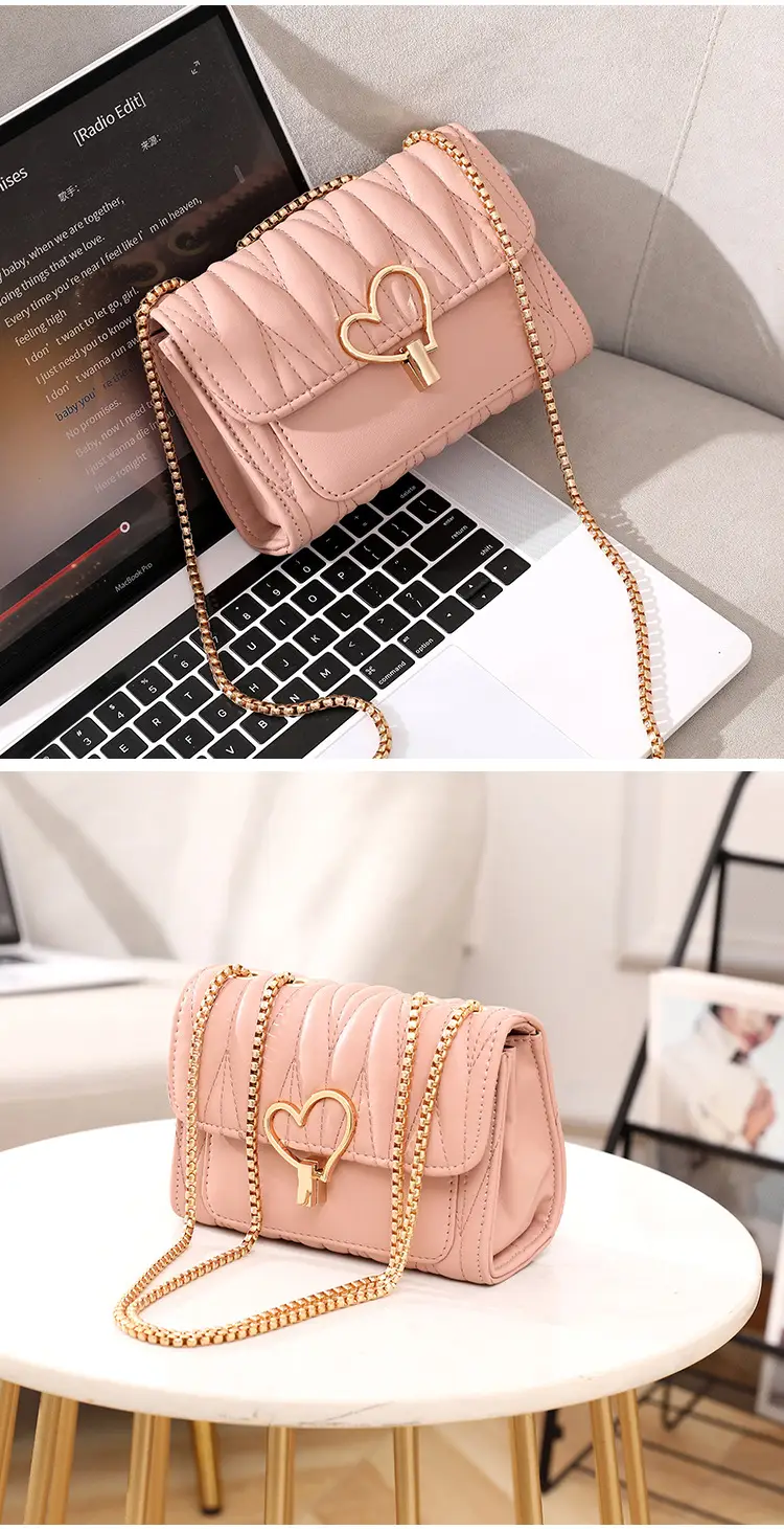 Love Lock Heart Bag Black Diamond Embroidered Crossbody — feature 12
