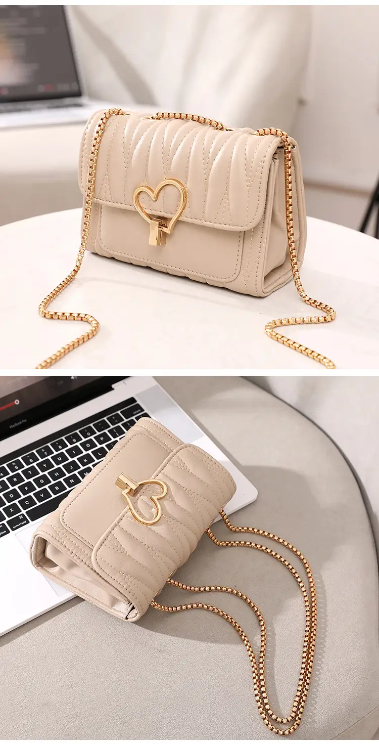 Love Lock Heart Bag Black Diamond Embroidered Crossbody — feature 13