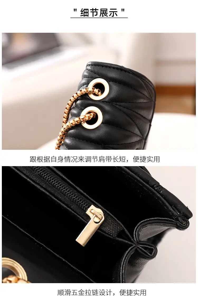 Love Lock Heart Bag Black Diamond Embroidered Crossbody — feature 5