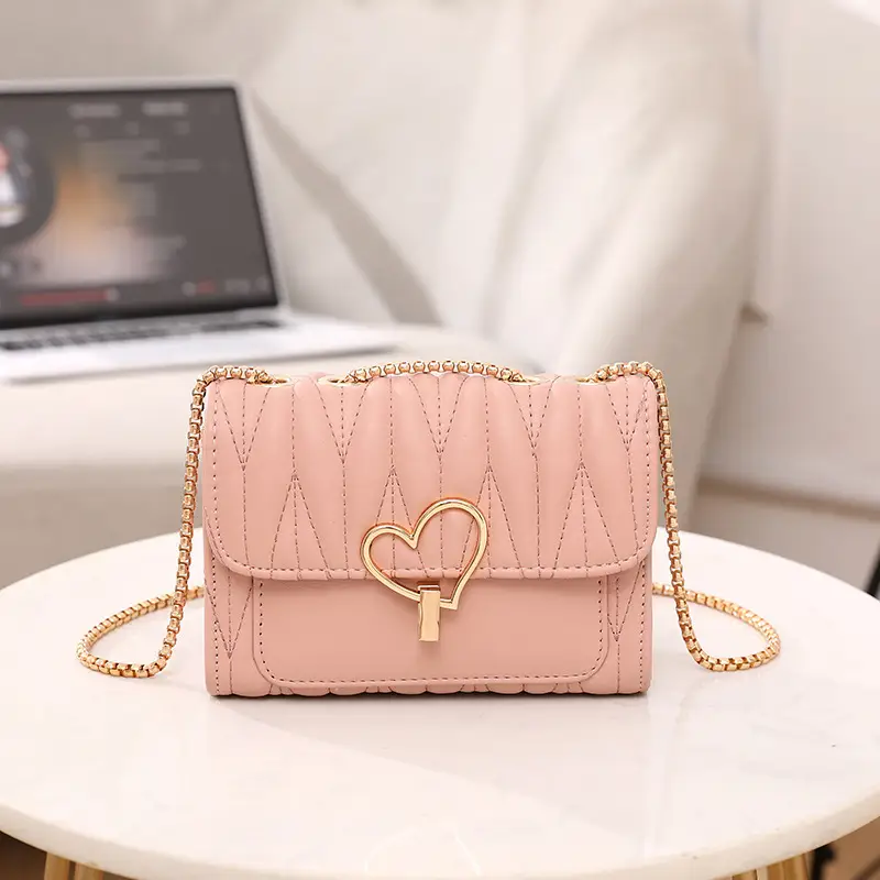Love Lock Heart Bag Black Diamond Embroidered Crossbody - Image 3