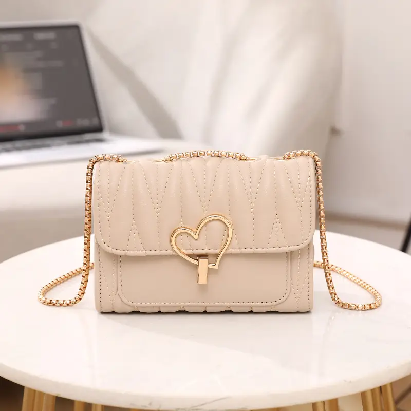 Love Lock Heart Bag Black Diamond Embroidered Crossbody - Image 4