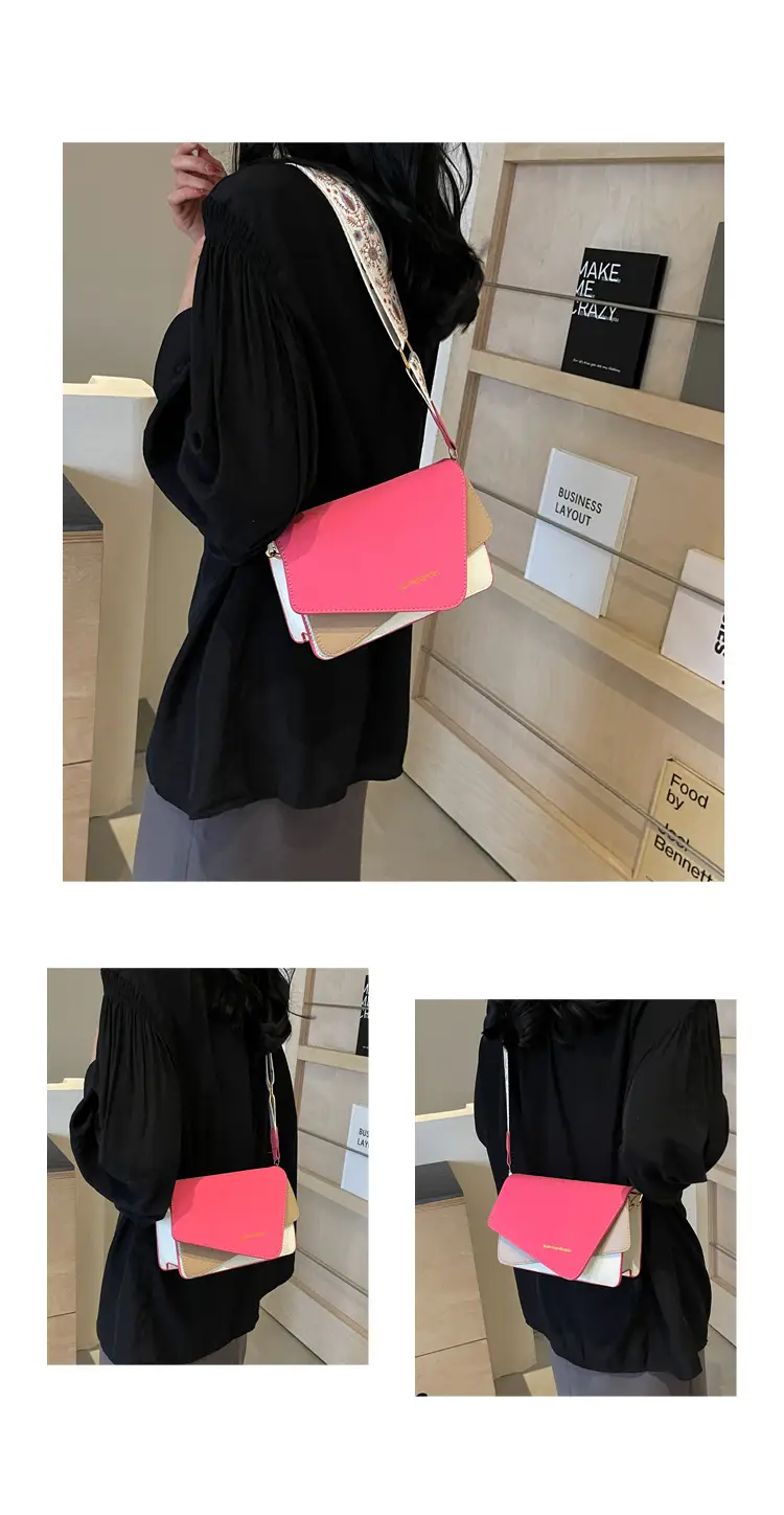 Women's Contrast Color Shoulder Crossbody Bag 2024 New — feature 28