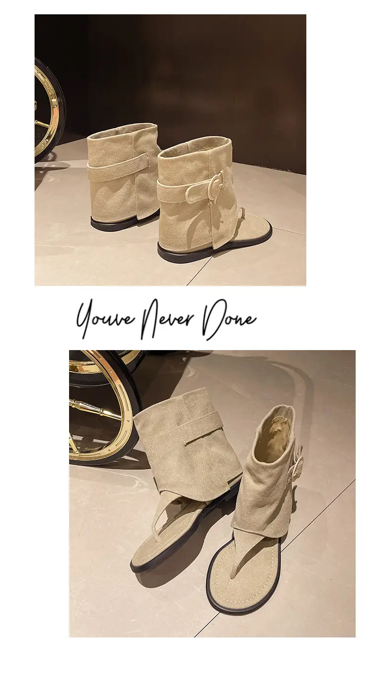 2024 Summer New Korean-style Short-bottomed Flat Clip-toe Herringbone Roman Sandals Women's All-match Outer Wear Sandals Sandals and Boots — feature 12