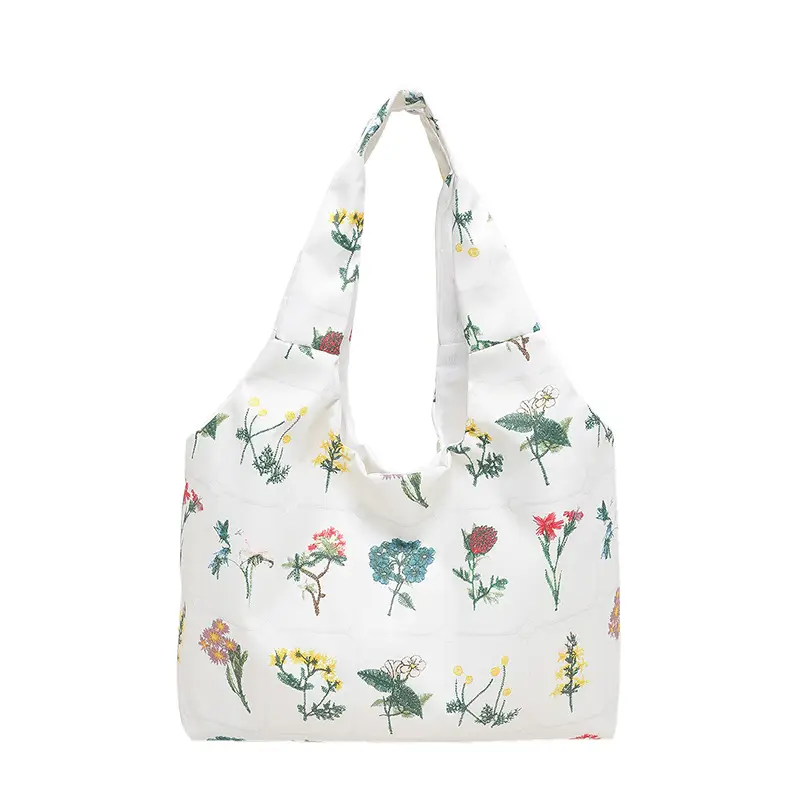 Women Floral Shoulder Bag Japanese Style Lightweight Antique Cloth - Image 9