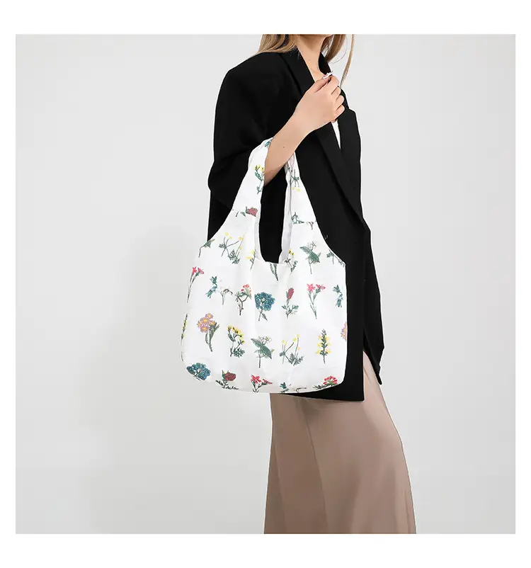 Women Floral Shoulder Bag Japanese Style Lightweight Antique Cloth — feature 12