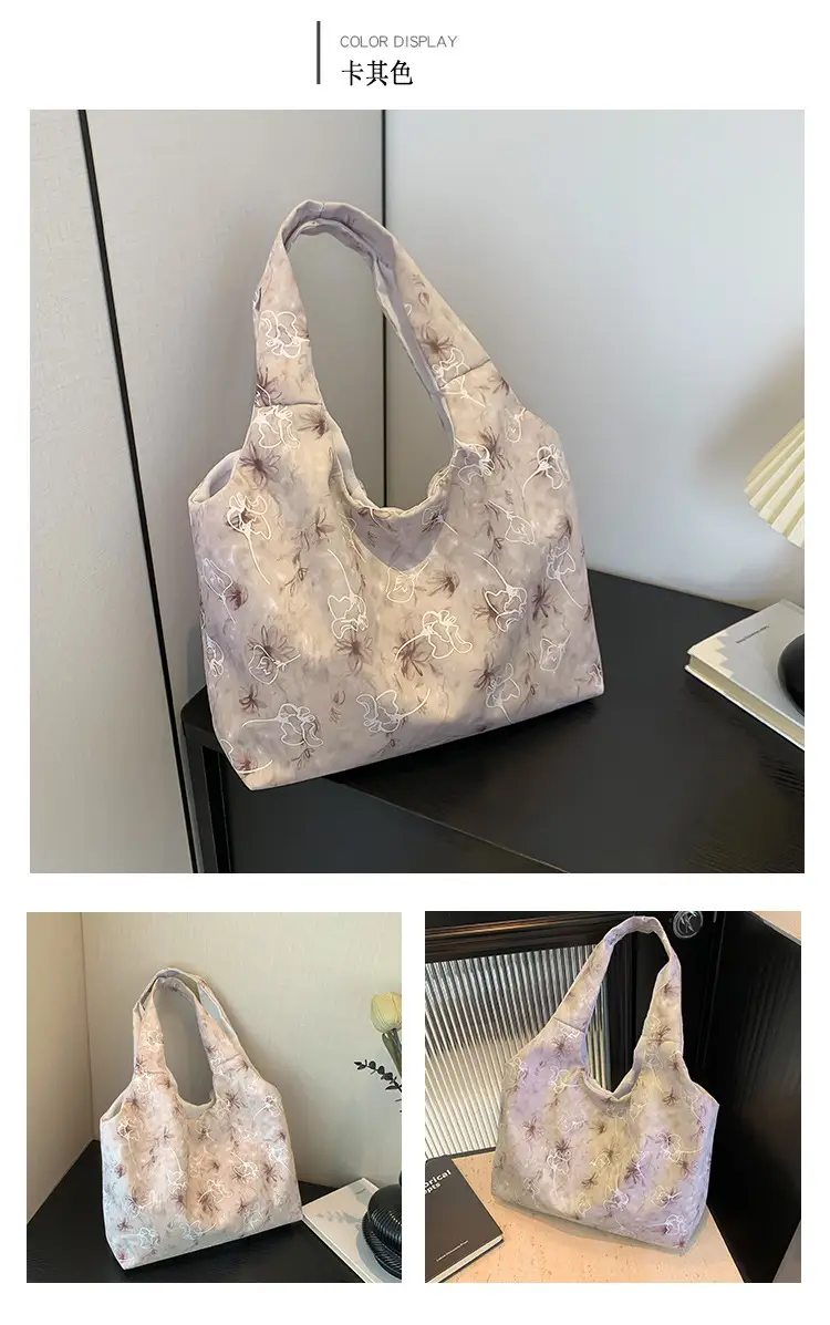 Women Floral Shoulder Bag Japanese Style Lightweight Antique Cloth — feature 26