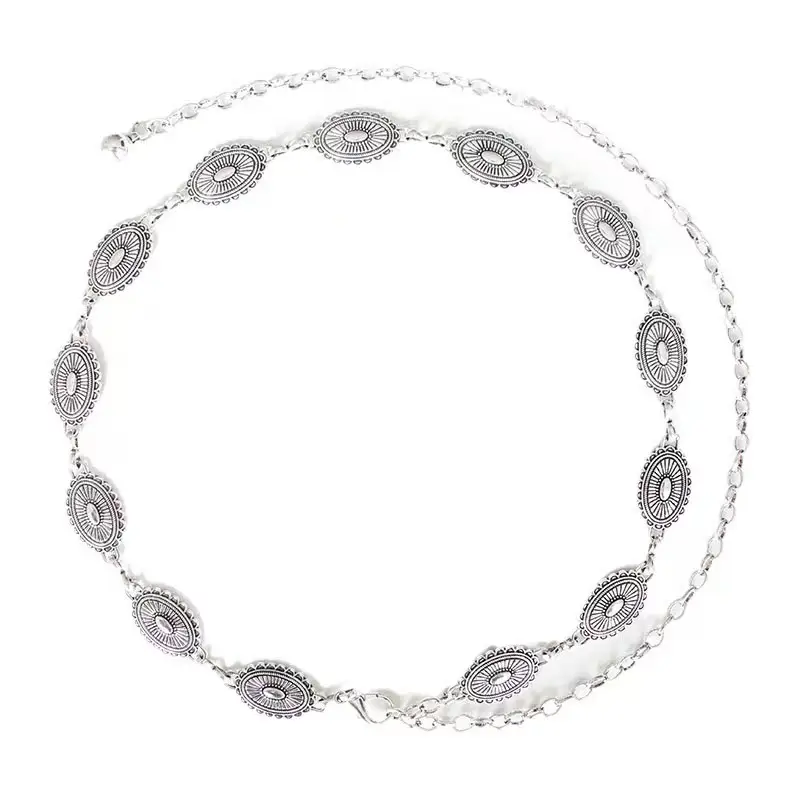 Retro Waist Chain Belt for Women Silver High End