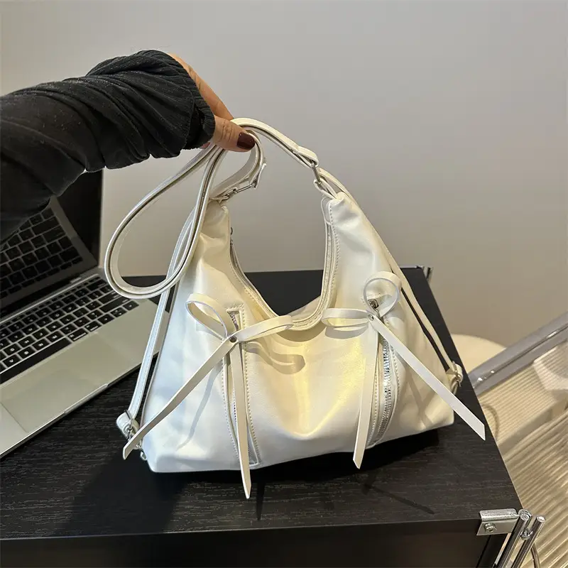Pink Bow Shoulder Bag for Women 2024 Spring Summer - Image 6