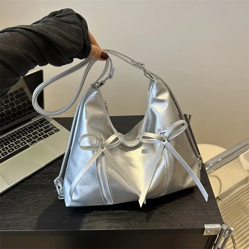 Pink Bow Shoulder Bag for Women 2024 Spring Summer - Image 7
