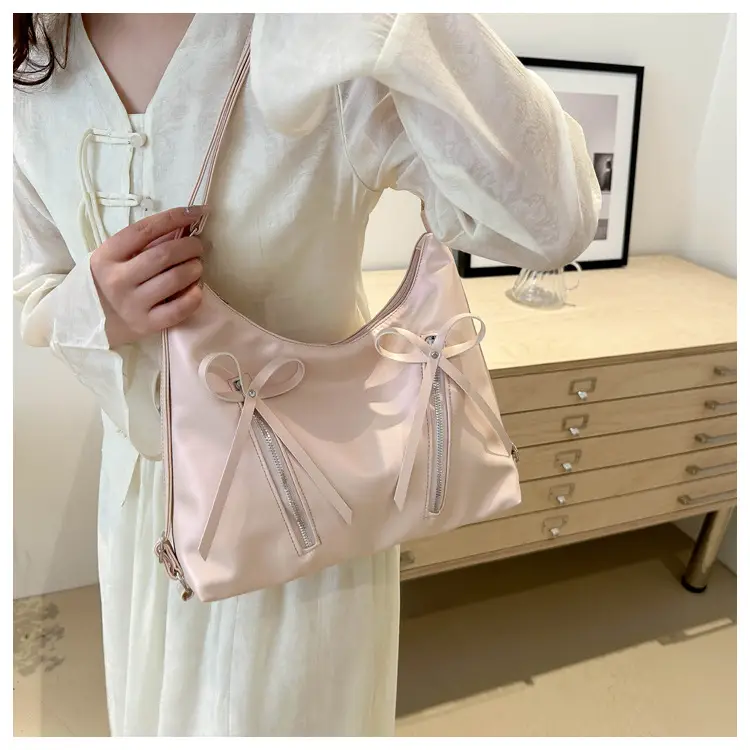 Pink Bow Shoulder Bag for Women 2024 Spring Summer — feature 14