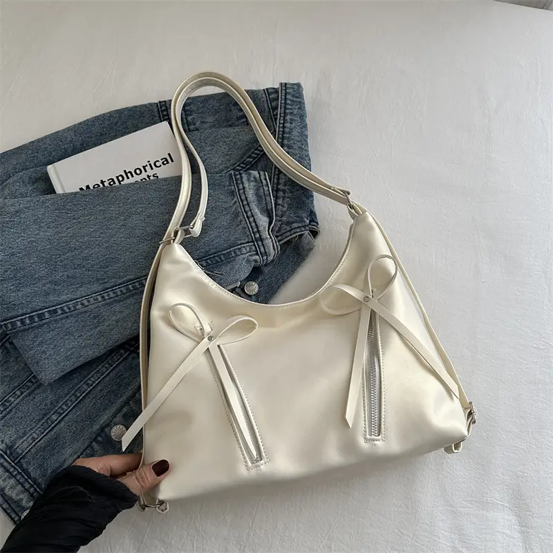 Pink Bow Shoulder Bag for Women 2024 Spring Summer - Image 2