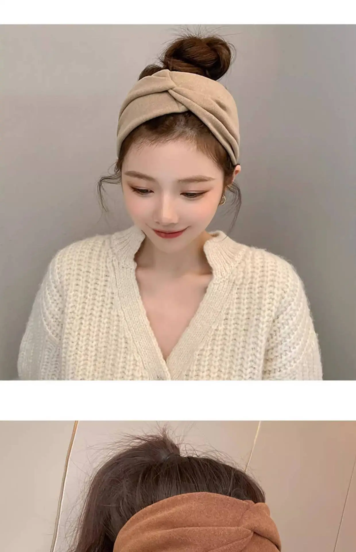 Women's Purple Wool Wide Brim Hair Band — feature 4