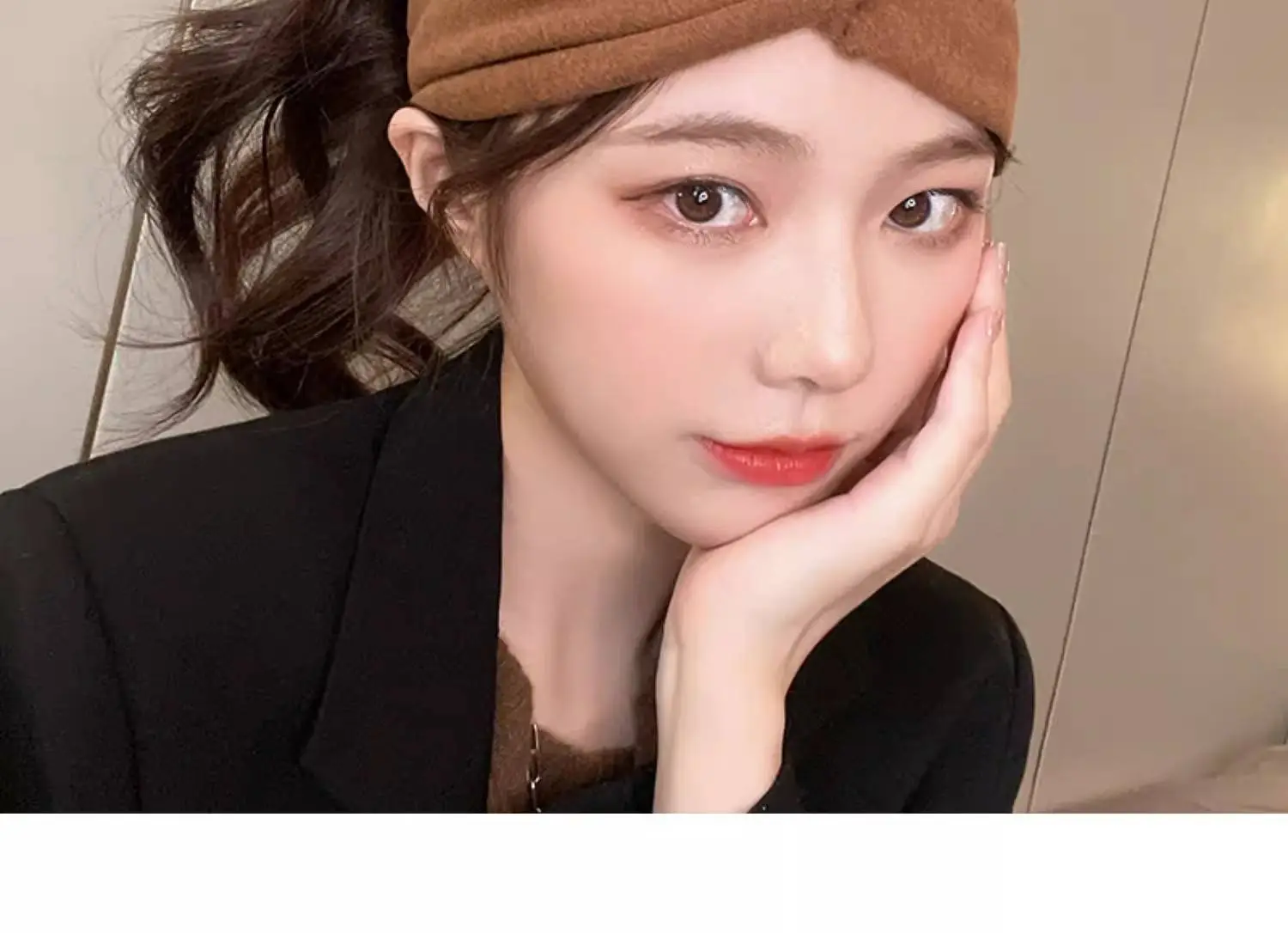 Women's Purple Wool Wide Brim Hair Band — feature 5