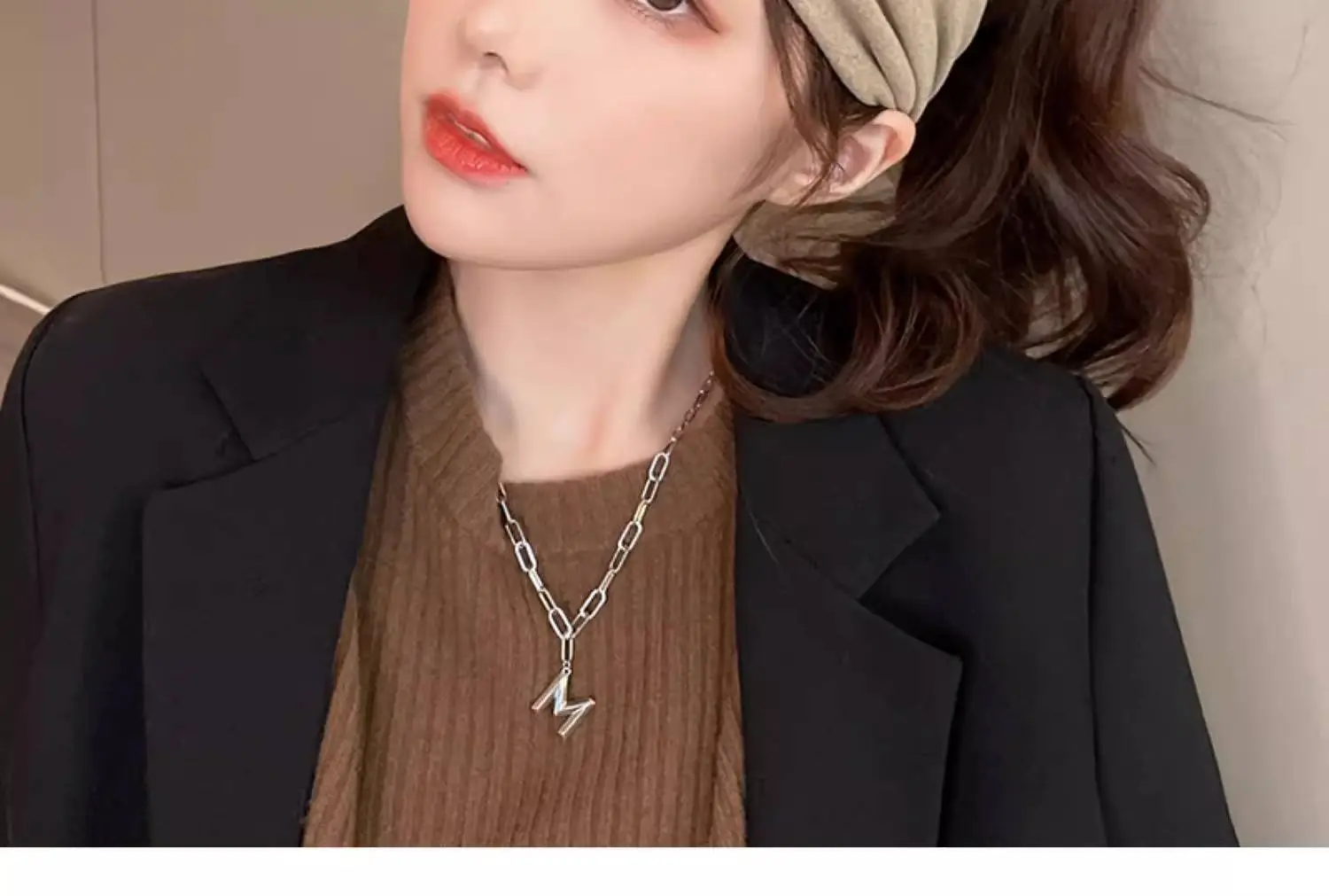 Women's Purple Wool Wide Brim Hair Band — feature 7