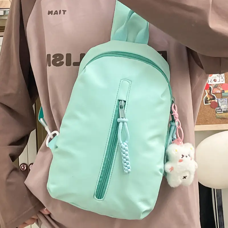 Women's Green Nylon Chest Bag 2024 New - Image 4