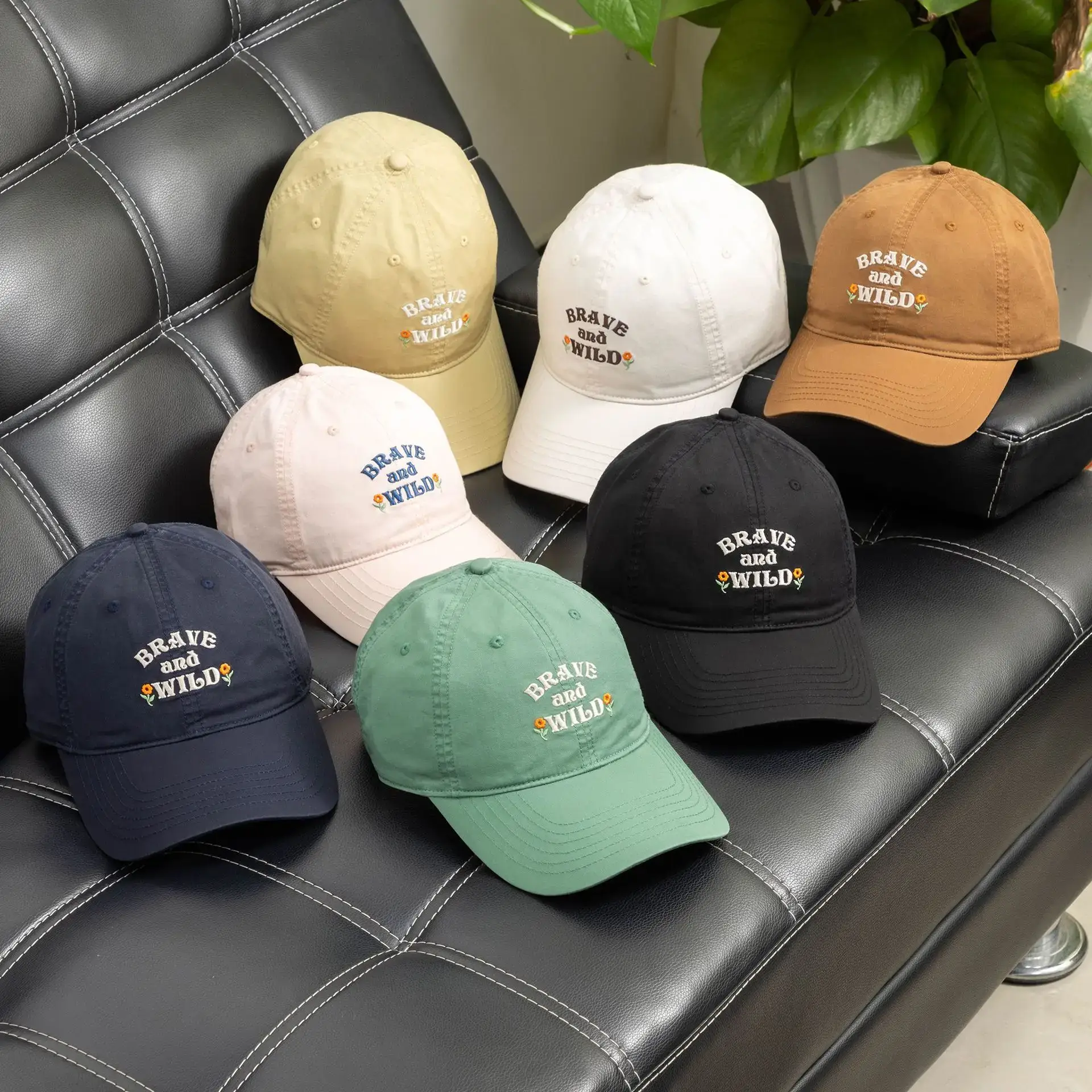 Green Embroidered Baseball Cap for Women Men Summer Sun Protection